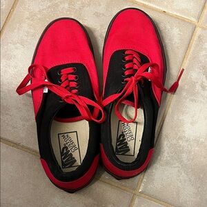 Vans Unisex Bold Red and Black Sneakers